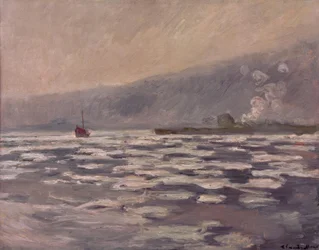 Eisschollen bei der Schleuse von Port-Villez